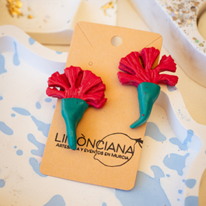 Pendientes de Claveles rojos